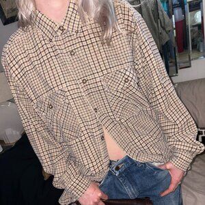 Vintage Prefab Classics Plaid Corduroy Button Up Large